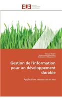 Gestion de l'information pour un développement durable