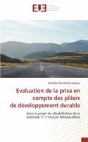 Evaluation de la prise en compte des piliers de développement durable