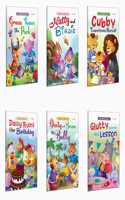 My First Reader - Glutty Learns his Lesson, Nutty and Birdie, Cubby Transforms Herself, Daisy Ruins her Birthday and more books - Classic children stories, Short stories for kids | Pack of 6 Books
