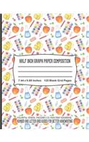 Half Inch Graph Paper Composition - Colorful School Pattern - 0.5 Inch Grid Notebook