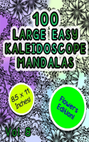 100 Large Easy Kaleidoscope Mandalas Vol 8
