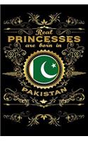 Real Princesses Are Born in Pakistan: 6 X 9 Inch Bulleted Dot Grid Journal Notebook for Students, School, as Diary Bullets