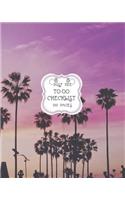 To-Do Checklist: Large To-Do List Notebook with Checkboxes for Daily Tasks and Staying Organized Beach Palm Trees in Purple Sunset