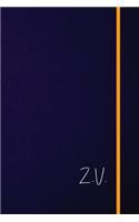 Z.V.: Classic Monogram Lined Notebook Personalized With Two Initials - Matte Softcover Professional Style Paperback Journal Perfect Gift for Men and Women