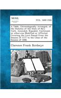Table, Chronologically Arranged, of the Statutes of the State of New York, Amended, Repealed, Continued, or Otherwise Modified or Affected. Coveri
