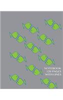 Notebook 120 pages with lines: Notebook not Ebook ruled notebook with art cover, perfect bound, ideal for composition notebook or journal