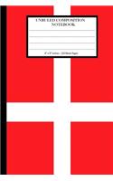 Unruled Composition Notebook 6" x 9". 120 Pages. Danish Flag