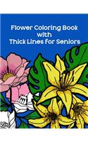 Flower Coloring Book with Thick Lines for Seniors