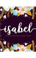 Isabel: Notebook - Libreta - Cahier - Taccuino - Notizbuch: 110 pages paginas seiten pagine: Modern Florals First Name Notebook in Light Pink, Baby Blue & M