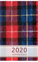 2020 Asthma diary: Dated Asthma symptoms tracker incl. Medications, Triggers, Peak flow meter section and charts, Exercise tracker, Notes pages. 8.5 x 5.5 (Half letter