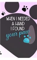 When I Needed A Hand I Found Your Paw
