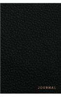 Journal: Vintage Black Leather - Gold Lettering - Softcover - 120 Blank Lined 6x9 College Ruled Pages(Leather Style Journal, Notebook, Diary, Composition Book)