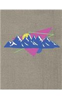 Blank Notebook - Mountain Graphic: Blank Notebook - Mountain Graphic, Blank Ski Notebook, Retro Ski Journal, Blank Skiing Book, Gift for Skiiers, Retro Print Ski Book, Sports Composit