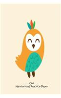 Owl Handwriting Practice Paper