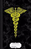 Vintage Caduceus Composition Notebook: College Ruled 93/4 X 71/2 100 Sheets 200 Pages for Writing