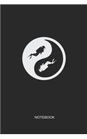 Notebook: Blank Lined Journal 6x9 - Scuba Diving Ying and Yang Dive Log Gift
