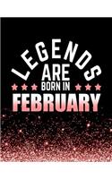 Legends Are Born In February: Birthday Notebook/Journal For Writing 100 Lined Pages, Birthday Gifts For Women, Aquarius Gifts, Pisces Gifts (Pink & Black)