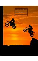 Motocross Sunset Composition Notebook - 4x4 Quad Ruled: 7.44 x 9.69 - 200 Pages - Graph Paper