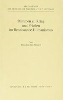 Stimmen Zu Krieg Und Frieden Im Renaissance-Humanismus