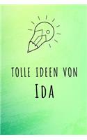 Tolle Ideen von Ida: Kariertes Notizbuch mit 5x5 Karomuster für deinen Vornamen