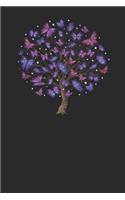 Colorful Butterfly Tree: Butterflies Notebook, Graph Paper (6 x 9 - 120 pages) Animal Themed Notebook for Daily Journal, Diary, and Gift