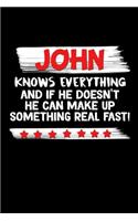 John Knows Everything And If He Doesn't He Can Make Up Something Real Fast: John Journal (Funny Blank Lined Notebooks for Men)