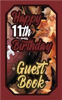 Happy 11th Birthday Guest Book: 11 Eleven Eleventh American Football Celebration Rugby Message Logbook for Visitors Family and Friends to Write in Comments & Best Wishes Gift Log (