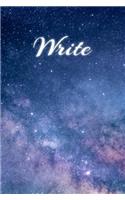 Write: (Journal, Blank Book, Notebook, Diary) (Lavender Blue Starry Sky)