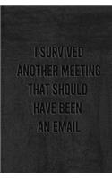 I Survived Another Meeting That Should Have Been An Email: Blank Lined Journal Coworker(120 pages 6x9 in)