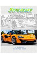 Supercars Grey Scale Colouring Book