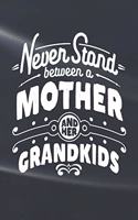 Never Stand Between A Mother And Her Grandkids: Family life Grandma Mom love marriage friendship parenting wedding divorce Memory dating Journal Blank Lined Note Book Gift