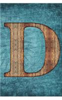 Monogrammed Notebook - D: Initial D Notebook - Vintage Scrapbooking Steampunk Tall Ship Design (6"x9" Blank Journal A5 150 pages)(4 Monogrammed Notebooks & Journals)