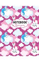 Notebook Unicorn: Composition Note Book -Large Book College Ruled Line Paper 8.5"x11" for for School / Work / Journaling