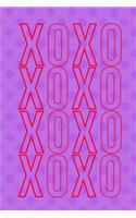 Xoxo: Journal with Red Lettering on a Purple Background 6 X 9