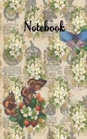Notebook: Blank Lined Soft Cover Journal, 120 Pages, 6 X 9, Vintage Butterfly Illustrations