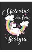 Unicorns Are from Georgia: A Blank Lined Unicorn Journal for Travelers or People from Georgia, Makes a Great Georgia Gift, Georgia Journal, or Georgia Souvenir