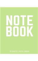 Notebook 70 Sheets: Pastel Green: Notebook 7.5 X 9.25