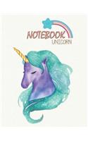 Notebook unicorn: Unicorn on cream cover and Lined pages, Extra large (8.5 x 11) inches, 110 pages, White paper