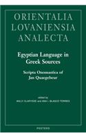 Egyptian Language in Greek Sources