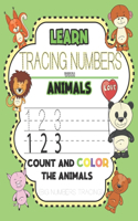 Learn & Tracing Numbers with Animals Count and Color the Animals (Big Numbers Tracing)