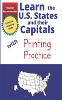 Learn the U.S. States and their Capitals with Primary Manuscript Printing Practice