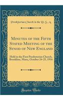 Minutes of the Fifth Stated Meeting of the Synod of New England: Held in the First Presbyterian Church, Brookline, Mass;, October 24-25, 1916 (Classic Reprint)