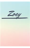 Zoey: Personalized Zoey Journal / Birthday Gift / Greeting Card / Diary Name Gift Alternative