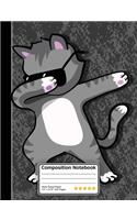 Dabbing Cat In Sunglasses Kitty Dance Composition Notebook