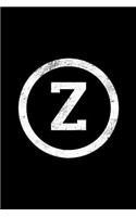 Z: Monogrammed Journal Z College Varsity Style, 150 pages, college ruled