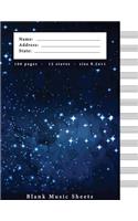 Blank Music Sheets: Back to the Space Design - Music Notepad