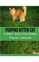 Pooping kitten Cat 2020 coloring Planner Calendar