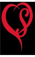 Monogram Initial Letter S Adorable Heart Red and Black: : In My Heart letter initial Personalized Name Letter S, Cute funny gift for Girlfriend Boyfriend Women Wife Husband Teens Students Girls for Home S