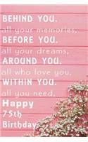 Behind You All Your Memories Before You All Your Dreams Happy Birthday: Lined Journal / Notebook - Rose Gold 70th Birthday Gift For Women - Fun And Practical Alternative to a Card - Impactful 70 Years Old Wishes -