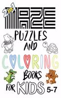 Maze And Coloring Book For Kids 5-7
